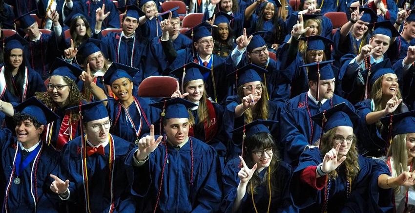 University of South Alabama degree candidates at fall Commencement